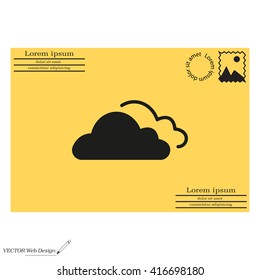 clouds icon, vector illustration. Flat design style