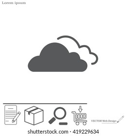 clouds icon, vector illustration. Flat design style