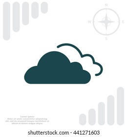 clouds icon, vector illustration. Flat design style