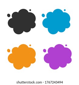 Clouds icon vector isolated set for copy space text bubbles flat cartoon comic illustration, idea of smoke or smog pollution cloud