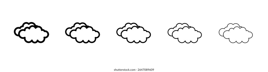 clouds icon vector outline symbol or illustration