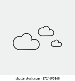 clouds icon vector for technology cloud storage and weather