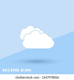 Clouds icon vector. Weather forecast. White and blue