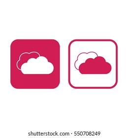 Clouds icon vector. Weather forecast. Pink and white