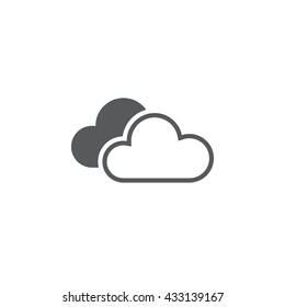 Clouds icon vector, weather logo illustration, forecast pictogram isolated on white