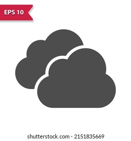 Clouds Icon - Weather, Cloudy, Cloud, Two Clouds. Professional, pixel perfect icon, EPS 10 format.