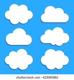 Clouds icons flat set vector network shape logo sign/symbol. For mobile user interface