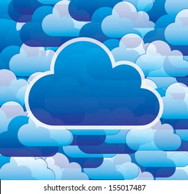 clouds icons over sky background vector illustration 