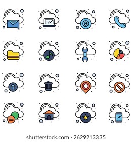 clouds icons set , set of clouds in different forms