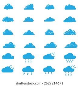 clouds icons set , set of clouds in different forms