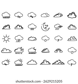 clouds icons set , set of clouds in different forms