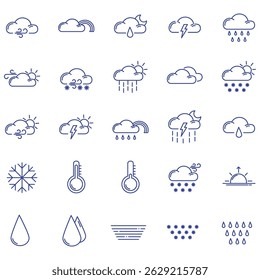 clouds icons set , set of clouds in different forms