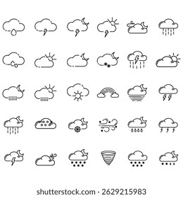 clouds icons set , set of clouds in different forms