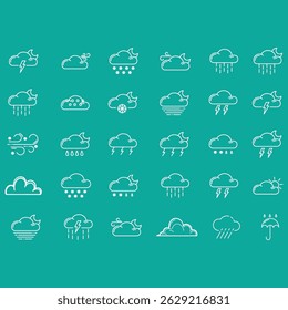 clouds icons set , set of clouds in different forms