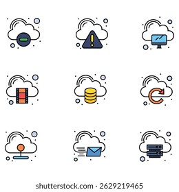 clouds icons set , set of clouds in different forms
