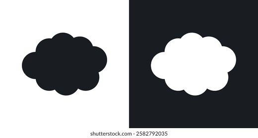 Clouds icons set vectors black and colored style