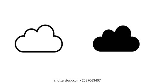 Clouds icons thin line illustrations designs