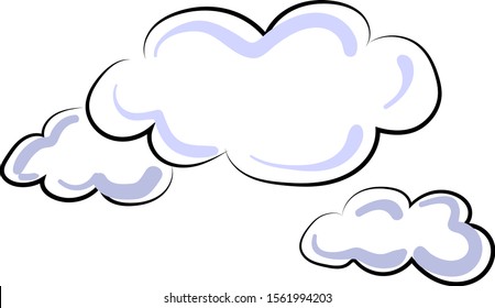 Nubes, ilustración, vector sobre fondo blanco.