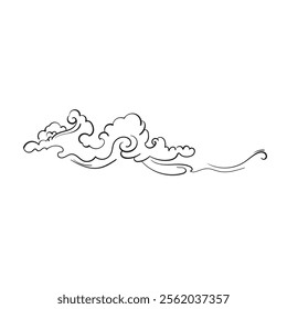 clouds isolated japanese chinese vector design background elements