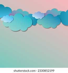 nubes aisladas en el fondo del gradiente espacial