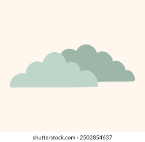 Clouds isolated on a white background. Vector hand-drawn illustration in flat style. Perfect for decorations, logo, various designs.