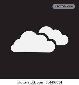 Clouds isolated vector icon on black background