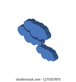 Clouds isometric left top view 3D icon