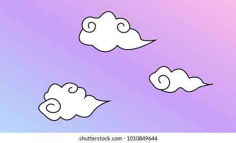 Clouds Japan Style Background Wallpaper