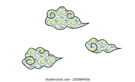 Clouds Japan Style Background Wallpaper