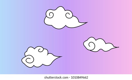 Clouds Japan Style Background Wallpaper