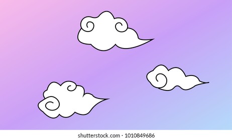 Clouds Japan Style Background Wallpaper