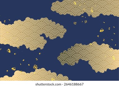 Nuvens Padrão Japonês Nengajo Fundo