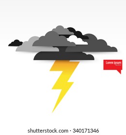 Clouds and Lightning Design Background