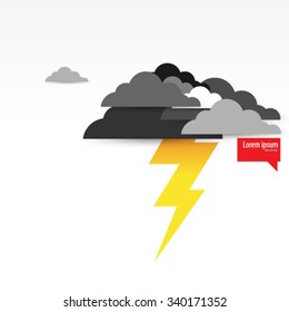 Clouds and Lightning Design Background