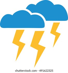 Clouds and lightning - forecast icon
