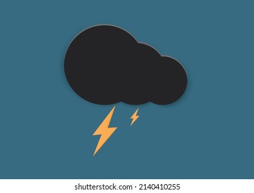 clouds with lightning on a dark background