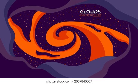 clouds like liquid space with stars hand drawn background anime edition 19 of 20 orange purpple