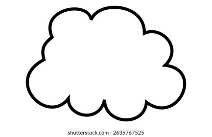 Clouds line art icon. cloud vector outline, representing concepts like weather, cloud storage, or simplicity in design.