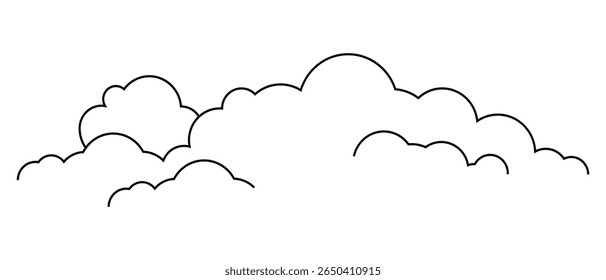 Clouds line art icon. cloud line shape, clouds outline. cloudy line simple graphic design. Vector illustration.