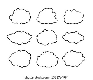 Clouds line art icon isolated on white background. Storage solution element, databases, networking, software image, cloud and meteorology concept. 