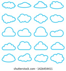 	
Clouds line art icon. Storage solution element, databases, networking, software image, cloud and meteorology concept. Vector line art illustration isolated