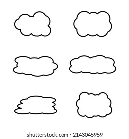 Icono de la línea de arte de las nubes. Concepto de solución de almacenamiento, nube y meteorología. Ilustración de arte de línea de vector aislada en fondo blanco
