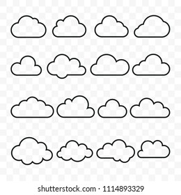 Clouds Line Art Vector Icons Set Stock Vector (Royalty Free) 1114893329 ...