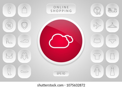 Clouds line icon