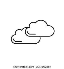 Clouds line icon black and white