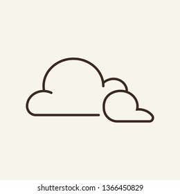 Clouds line icon. Fluffy, air, overcast. Network concept. Can be used for topics like nature, environment, computer server
