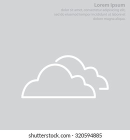 clouds line icon, vector illustration. Flat design style