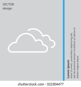clouds line icon, vector illustration. Flat design style