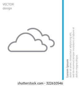 clouds line icon, vector illustration. Flat design style