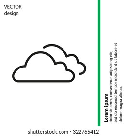 clouds line icon, vector illustration. Flat design style